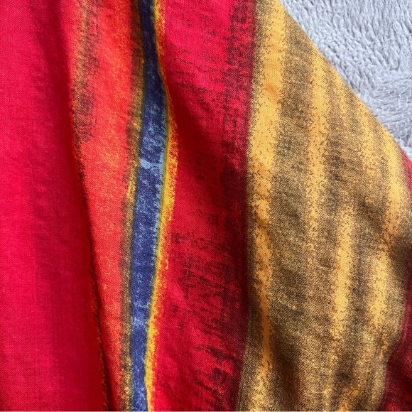 Savanna Jane Bohemian Southwest Stripe Embroidered Tassel Poncho Top M/L - Picture 6 of 12